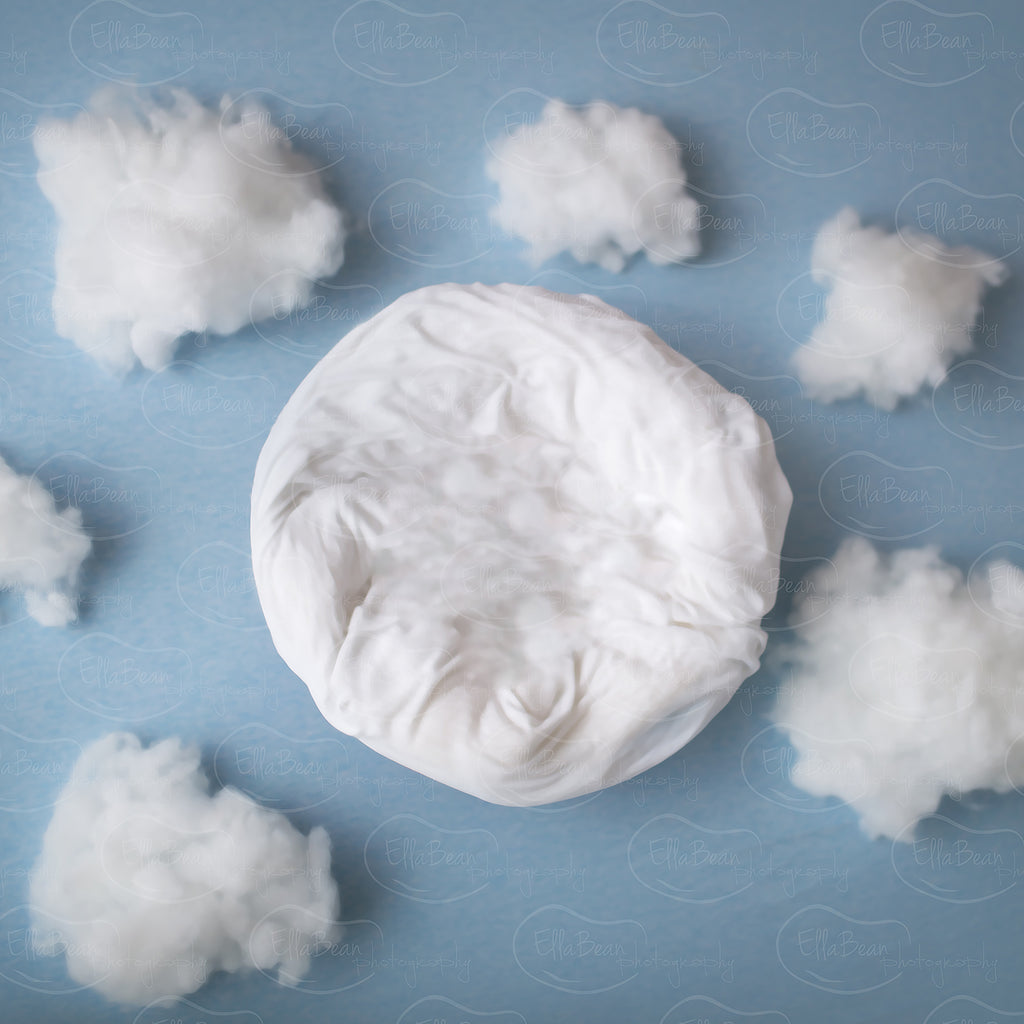 In the Clouds Digital Backdrop - Lilly Bear Studio Props, blue, bowl, boy, clouds, digital, digital backdrop, newborn digital backdrop