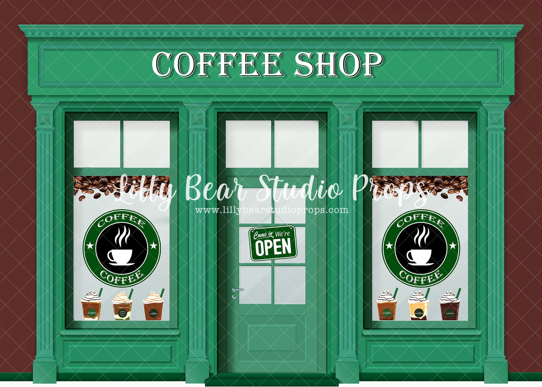 Coffee Shop - Lilly Bear Studio Props, coffee, coffee beans, coffee coffee, coffee cup, coffee shop, lattee, love you a latte