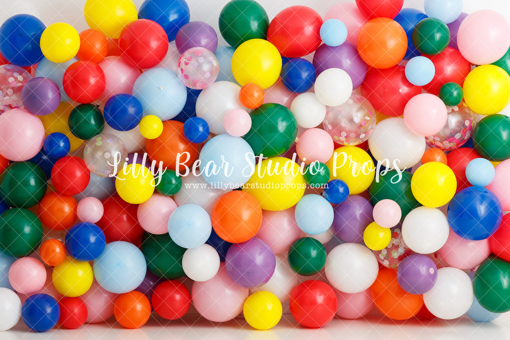 Colour Me Balloons - Lilly Bear Studio Props, balloons, big top, carnival, circus, coco melon, cocomelon, Fabric, FABRICS, fair, lets go to the circus, melon, rainbow balloons, Wrinkle Free Fabric
