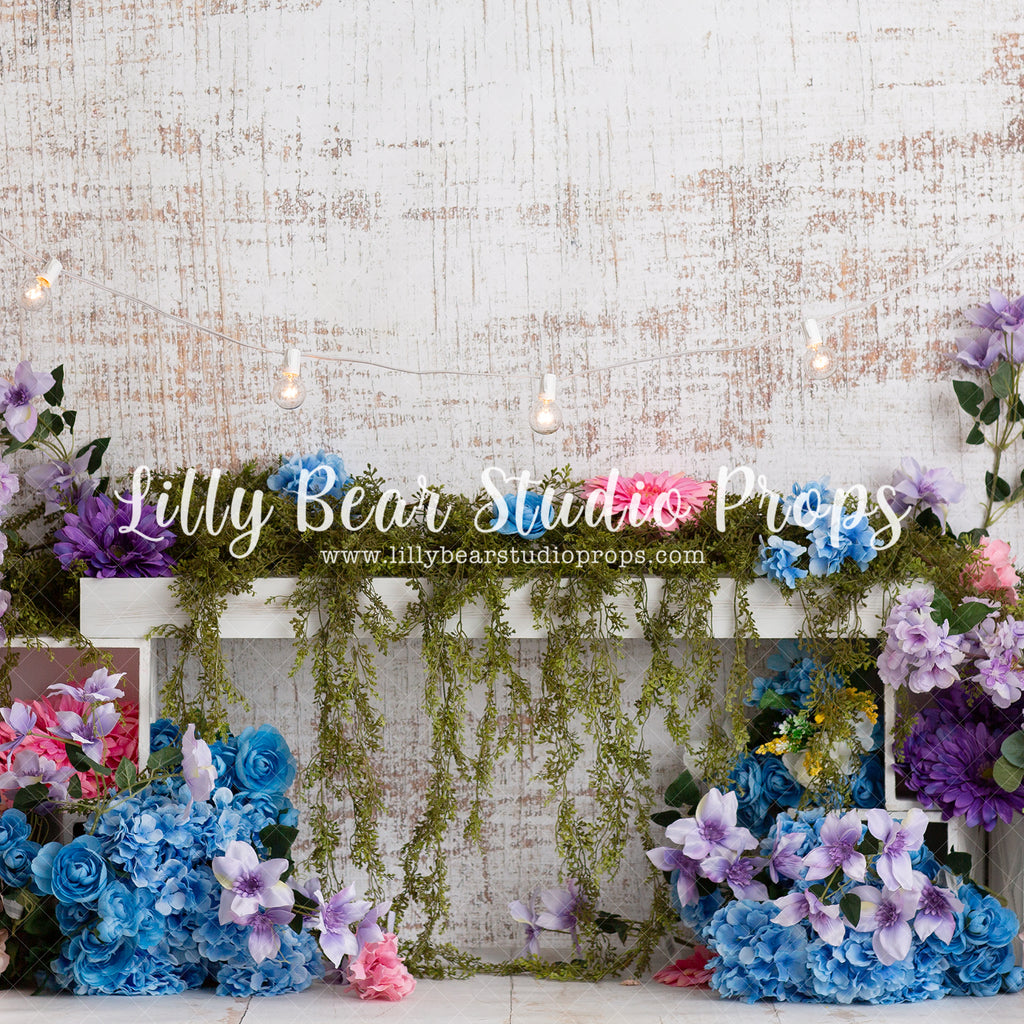 Colourful Flower Garden by Anything Goes Photography sold by Lilly Bear Studio Props, blue - blue floral - blue flower