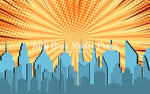 Comic Book Sunset by Lilly Bear Studio Props sold by Lilly Bear Studio Props, Brick Wall - comic book - Fabric - little