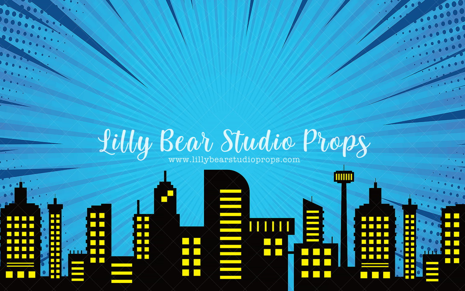 Comic Cityscape by Lilly Bear Studio Props sold by Lilly Bear Studio Props, Brick Wall - comic book - Fabric - little s