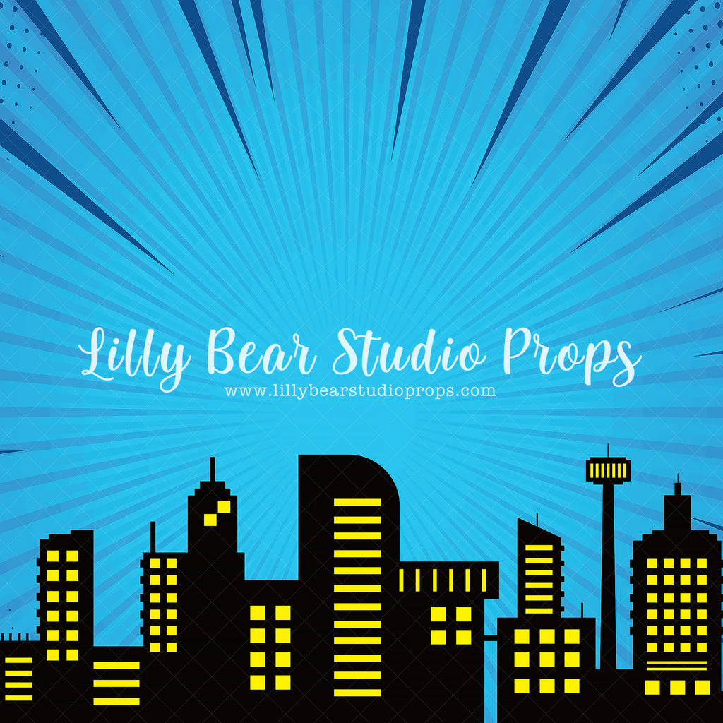 Comic Cityscape by Lilly Bear Studio Props sold by Lilly Bear Studio Props, Brick Wall - comic book - Fabric - little s