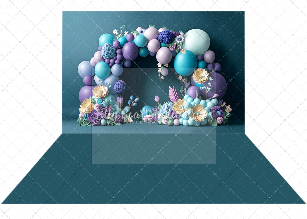 Cordelia Balloons & Teal Solid Combo