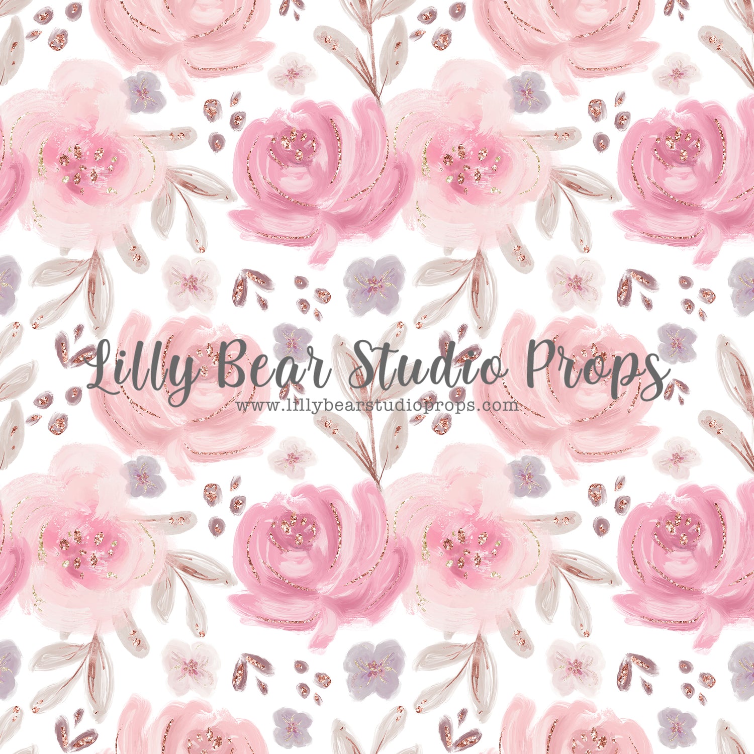 Cordelia by Lilly Bear Studio Props sold by Lilly Bear Studio Props, Fabric - floral - girls - large flowers - pink - p