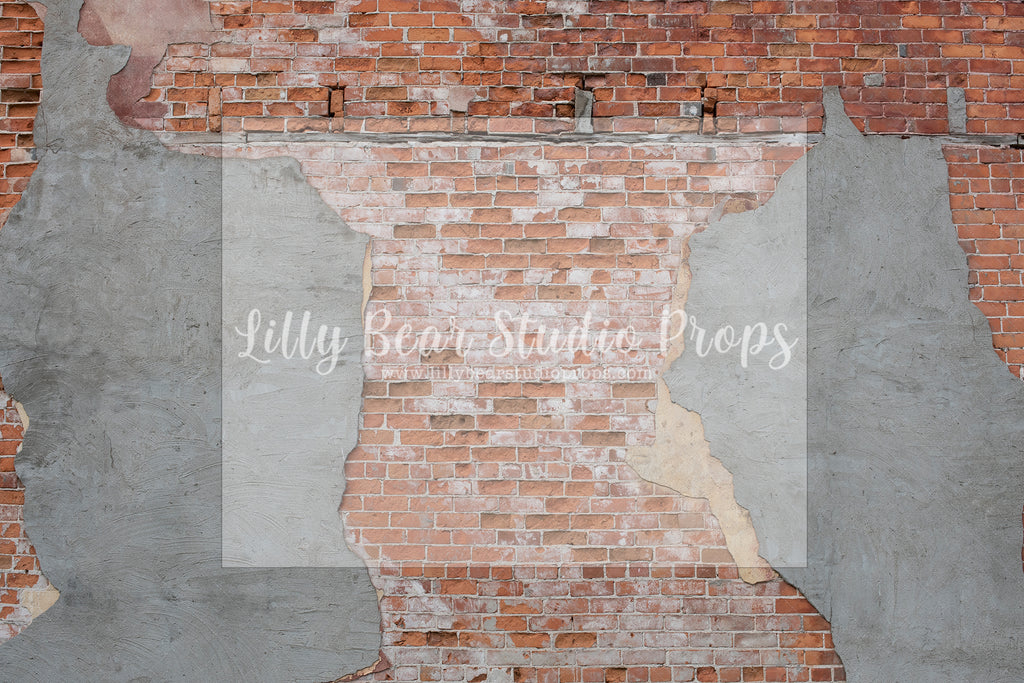 Costa Brick - Lilly Bear Studio Props, alley brick, brick, Brick Wall, cracked brick wall, FABRICS, red brick