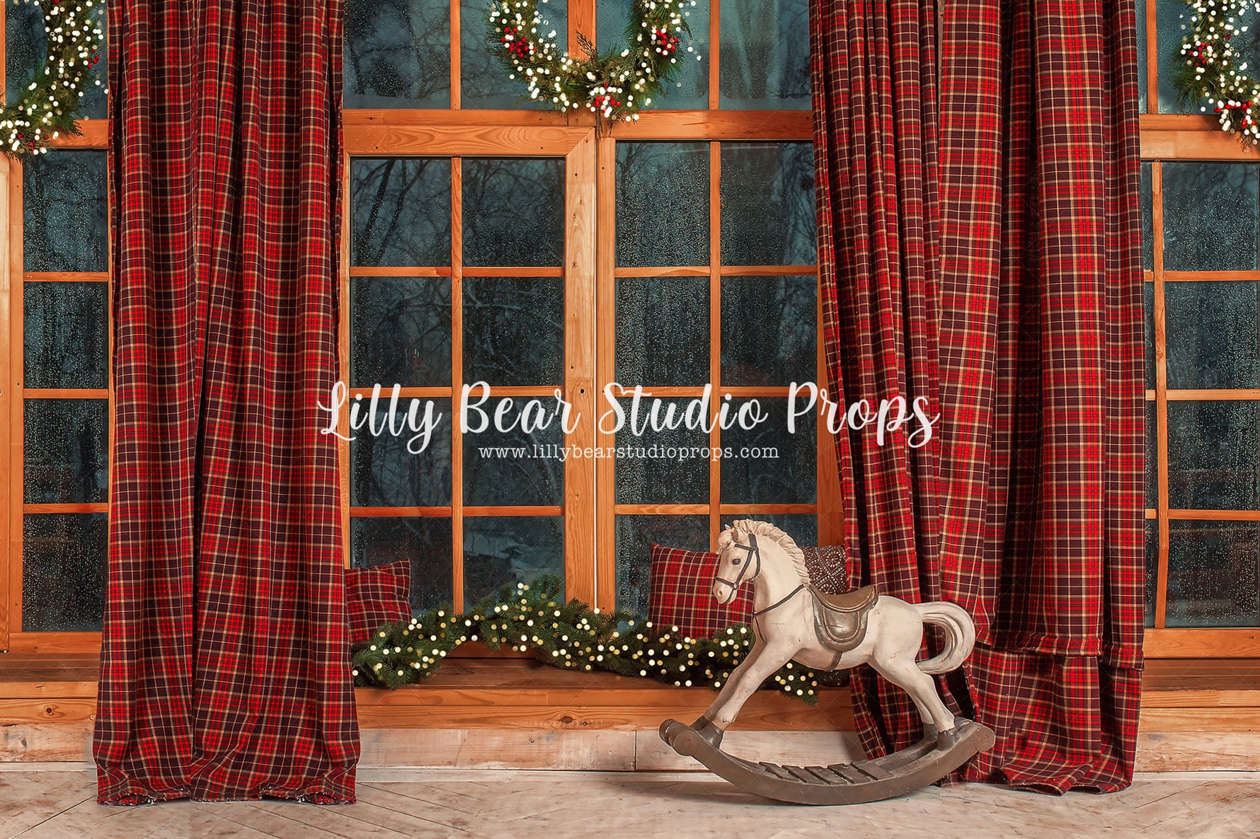 Cottage Holiday by Lilly Bear Studio Props sold by Lilly Bear Studio Props, christmas - Fabric - holiday - Wrinkle Free