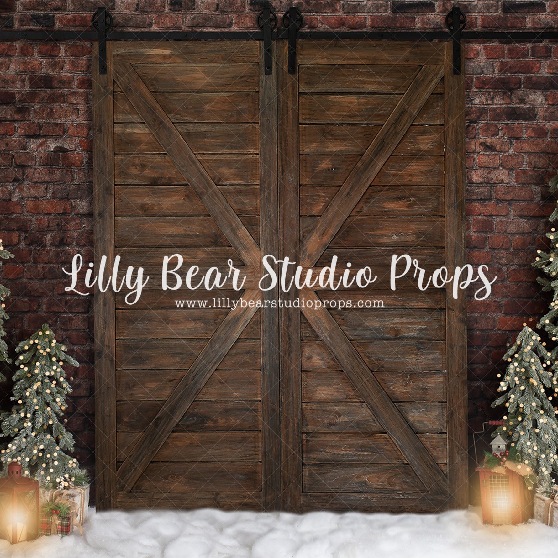 Country Barn Doors by Lilly Bear Studio Props sold by Lilly Bear Studio Props, barn doors - brick christmas - christmas