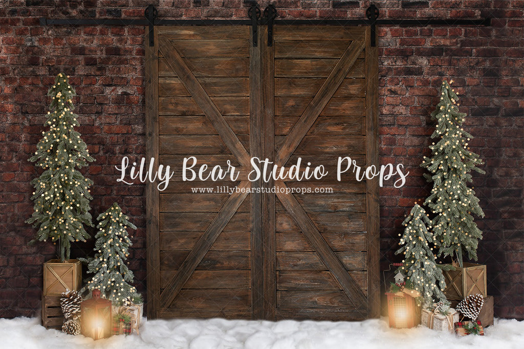 Country Barn Doors by Lilly Bear Studio Props sold by Lilly Bear Studio Props, barn doors - brick christmas - christmas