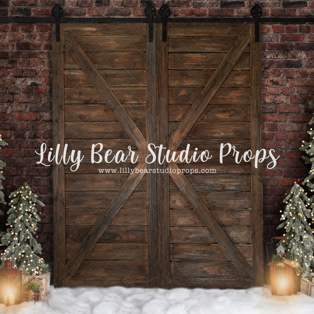 Country Barn Doors by Lilly Bear Studio Props sold by Lilly Bear Studio Props, barn doors - brick christmas - christmas