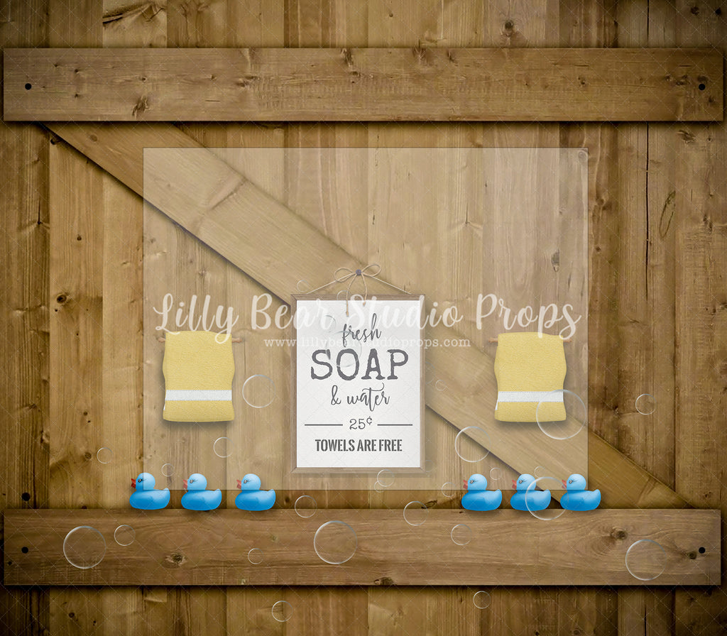 Country Bath - Lilly Bear Studio Props, bath, bubble bath, Fabric, FABRICS, rubber duck, rubber ducky, splash, summer, summertime