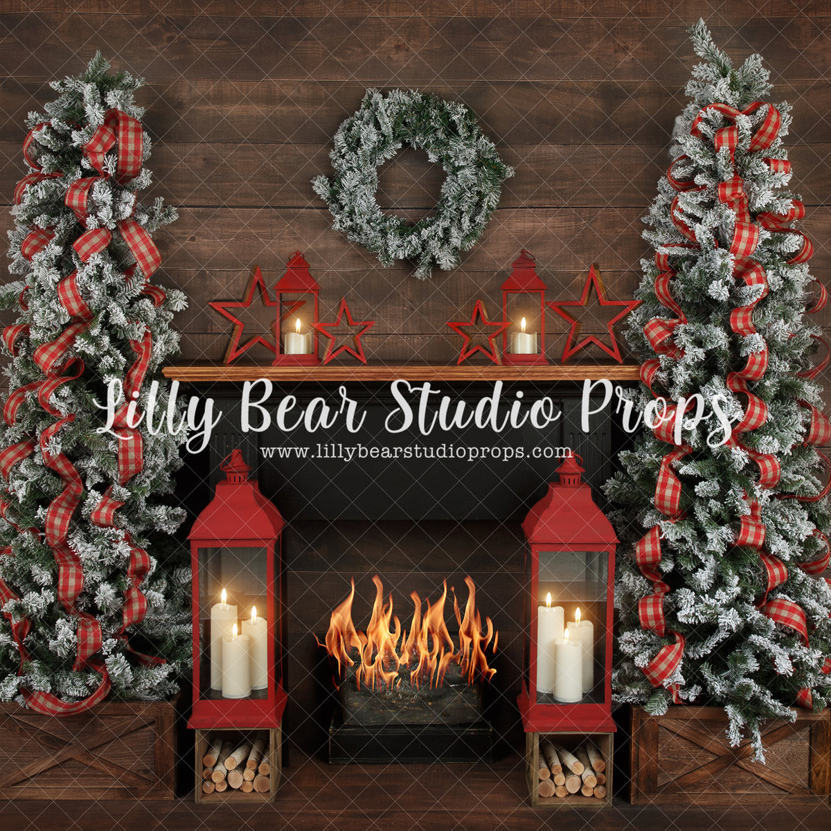 Country Frosted Christmas - Lilly Bear Studio Props, arctic pines, bohemian christmas, boho christmas, boho christmas fireplace, christmas, christmas village, evergreen trees, evergreens, Fabric, holiday, holiday christmas, pine trees, silver winter, snow, snowflakes, snowy forest, snowy pine, snowy pine trees, snowy trees, village, white christmas, white holiday, white winter, winter, winter christmas, winter diamond, Wrinkle Free Fabric