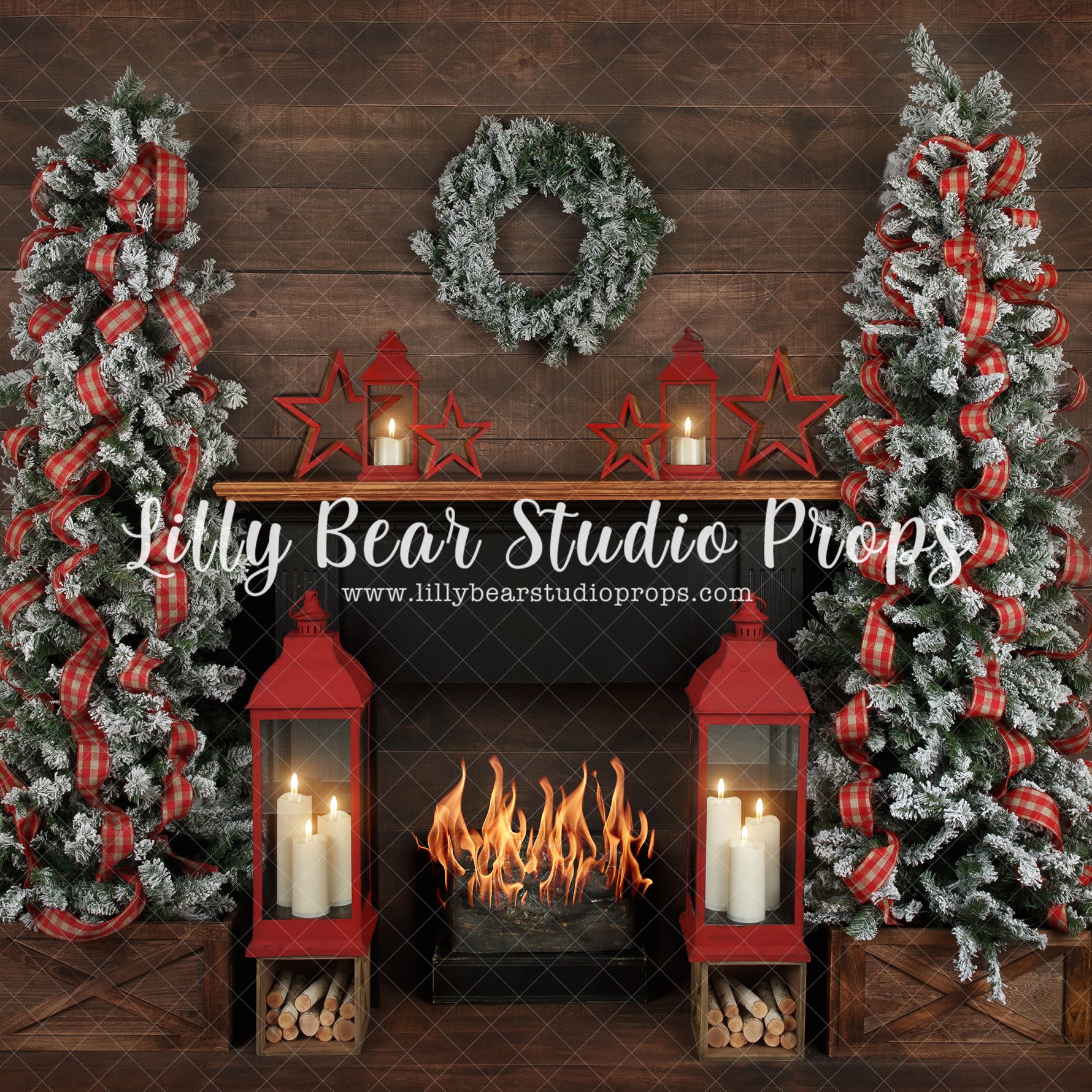 Country Frosted Christmas - Lilly Bear Studio Props, arctic pines, bohemian christmas, boho christmas, boho christmas fireplace, christmas, christmas village, evergreen trees, evergreens, Fabric, holiday, holiday christmas, pine trees, silver winter, snow, snowflakes, snowy forest, snowy pine, snowy pine trees, snowy trees, village, white christmas, white holiday, white winter, winter, winter christmas, winter diamond, Wrinkle Free Fabric