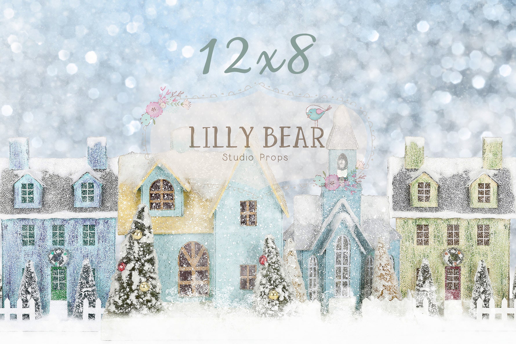 Cozy Street by Lilly Bear Studio Props sold by Lilly Bear Studio Props, christmas town - christmas trees - christmas vi