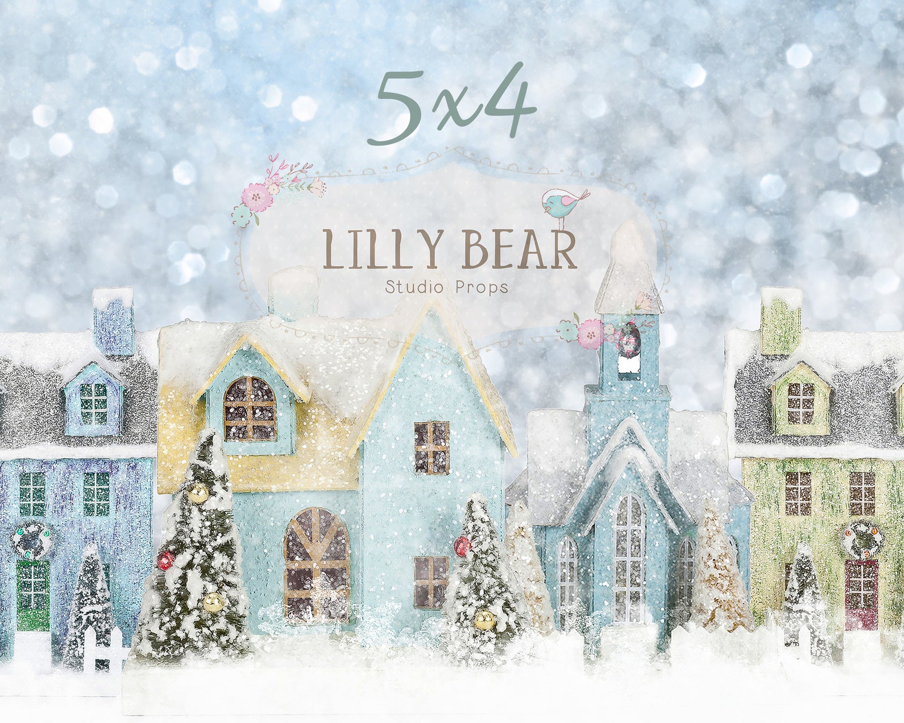 Cozy Street by Lilly Bear Studio Props sold by Lilly Bear Studio Props, christmas town - christmas trees - christmas vi
