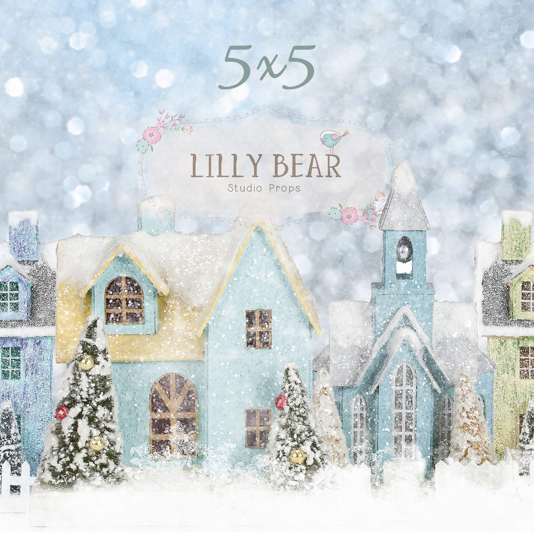Cozy Street by Lilly Bear Studio Props sold by Lilly Bear Studio Props, christmas town - christmas trees - christmas vi