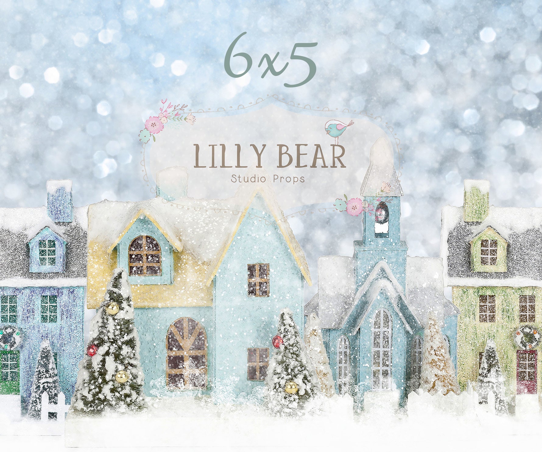 Cozy Street by Lilly Bear Studio Props sold by Lilly Bear Studio Props, christmas town - christmas trees - christmas vi