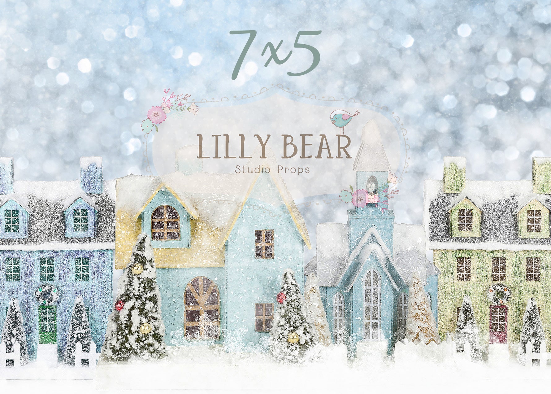 Cozy Street by Lilly Bear Studio Props sold by Lilly Bear Studio Props, christmas town - christmas trees - christmas vi