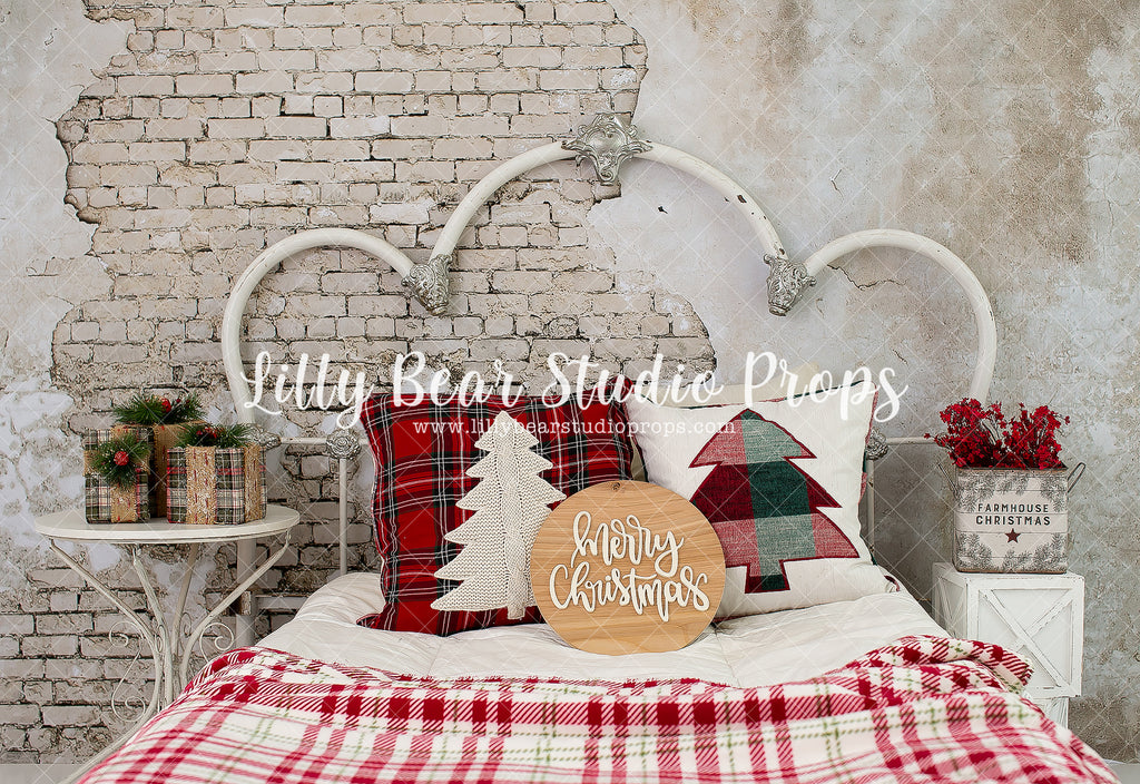 Cozy for Christmas by Karissa Knowles Photography sold by Lilly Bear Studio Props, bed - bed time - chrismas lights - c