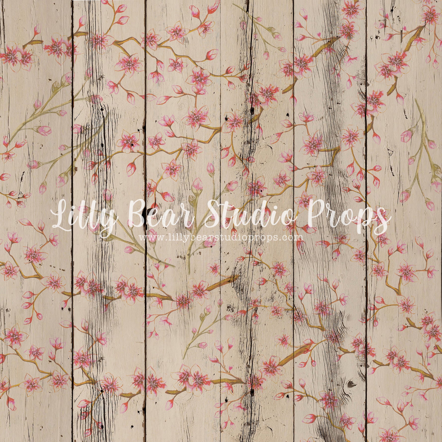 Azure Cherry Blossom Wood Planks Floor by Azure Photography sold by Lilly Bear Studio Props, Azure - azure cream - Azur