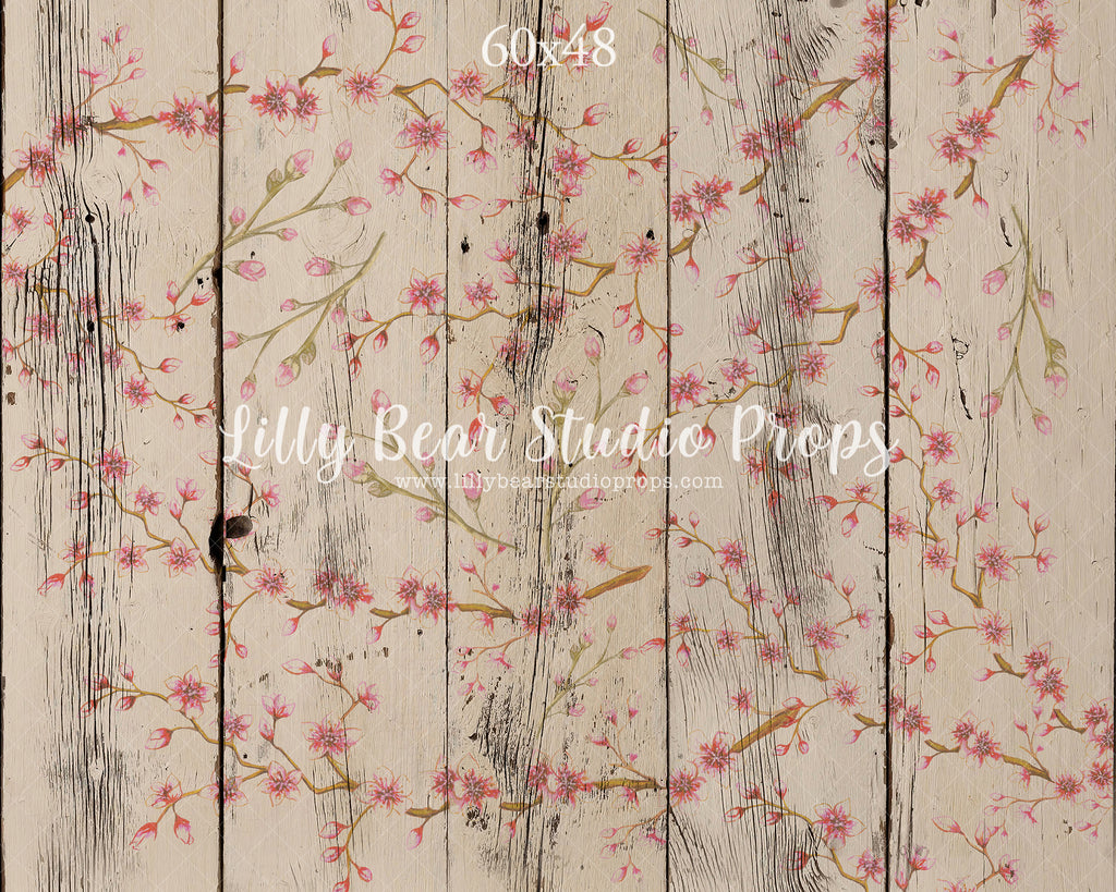 Azure Cherry Blossom Wood Planks Floor by Azure Photography sold by Lilly Bear Studio Props, Azure - azure cream - Azur