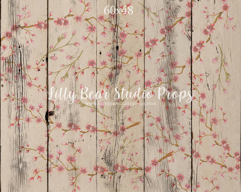 Azure Cherry Blossom Wood Planks Neoprene - Lilly Bear Studio Props, Azure, azure cream, Azure Wood Planks, blossoms, cherry, cherry blossoms, FLOORS, floral, floral floor, girl, LB Pro, pro floor, pro floordrop