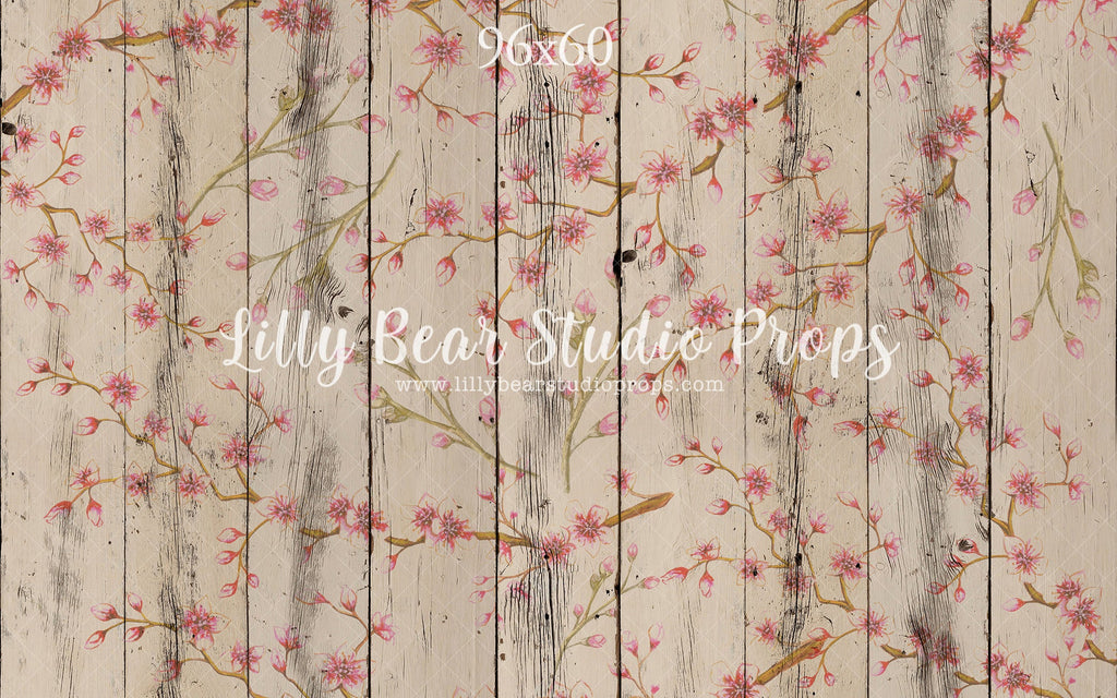 Azure Cherry Blossom Wood Planks Neoprene - Lilly Bear Studio Props, Azure, azure cream, Azure Wood Planks, blossoms, cherry, cherry blossoms, FLOORS, floral, floral floor, girl, LB Pro, pro floor, pro floordrop