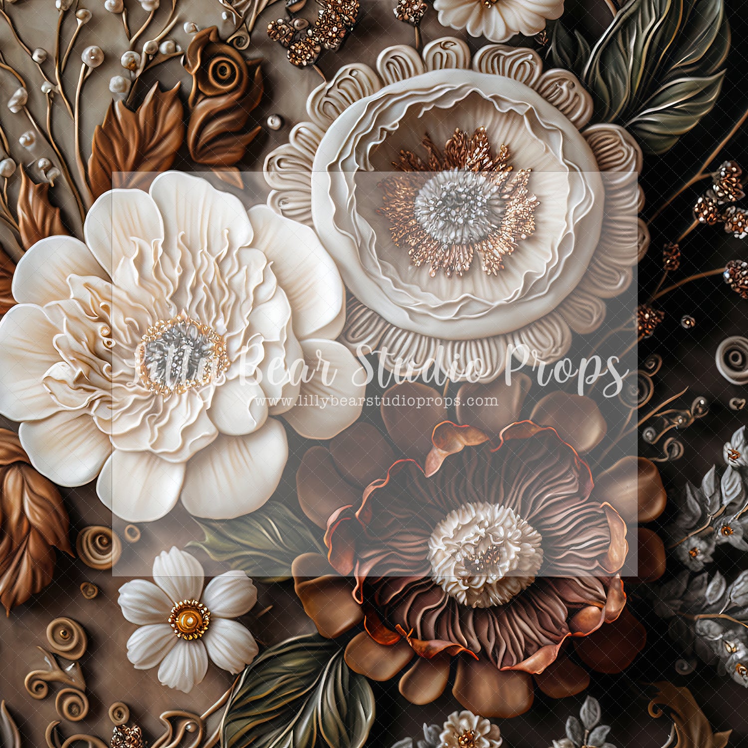 Cream & Copper Floral