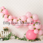 Daisies Farm - Lilly Bear Studio Props, balloon and leaves, balloon arland, balloon garland, daisies, floral balloons, girl balloon garland, pink balloon, pink balloon garland, pink balloons, spring balloons, white and pink balloons