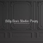 Dark Elegance by Lilly Bear Studio Props sold by Lilly Bear Studio Props, black vintage wall - black wainscotting - bla