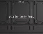 Dark Elegance by Lilly Bear Studio Props sold by Lilly Bear Studio Props, black vintage wall - black wainscotting - bla
