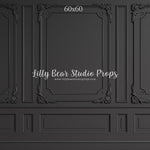 Dark Elegance by Lilly Bear Studio Props sold by Lilly Bear Studio Props, black vintage wall - black wainscotting - bla