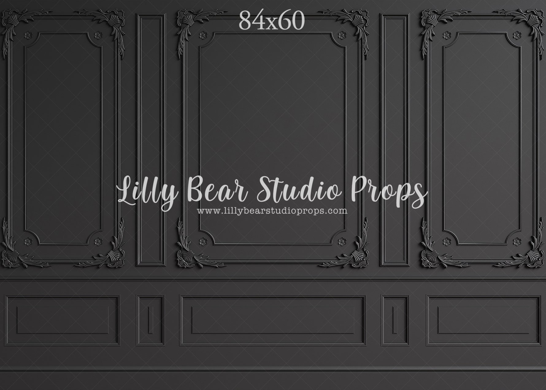 Dark Elegance by Lilly Bear Studio Props sold by Lilly Bear Studio Props, black vintage wall - black wainscotting - bla