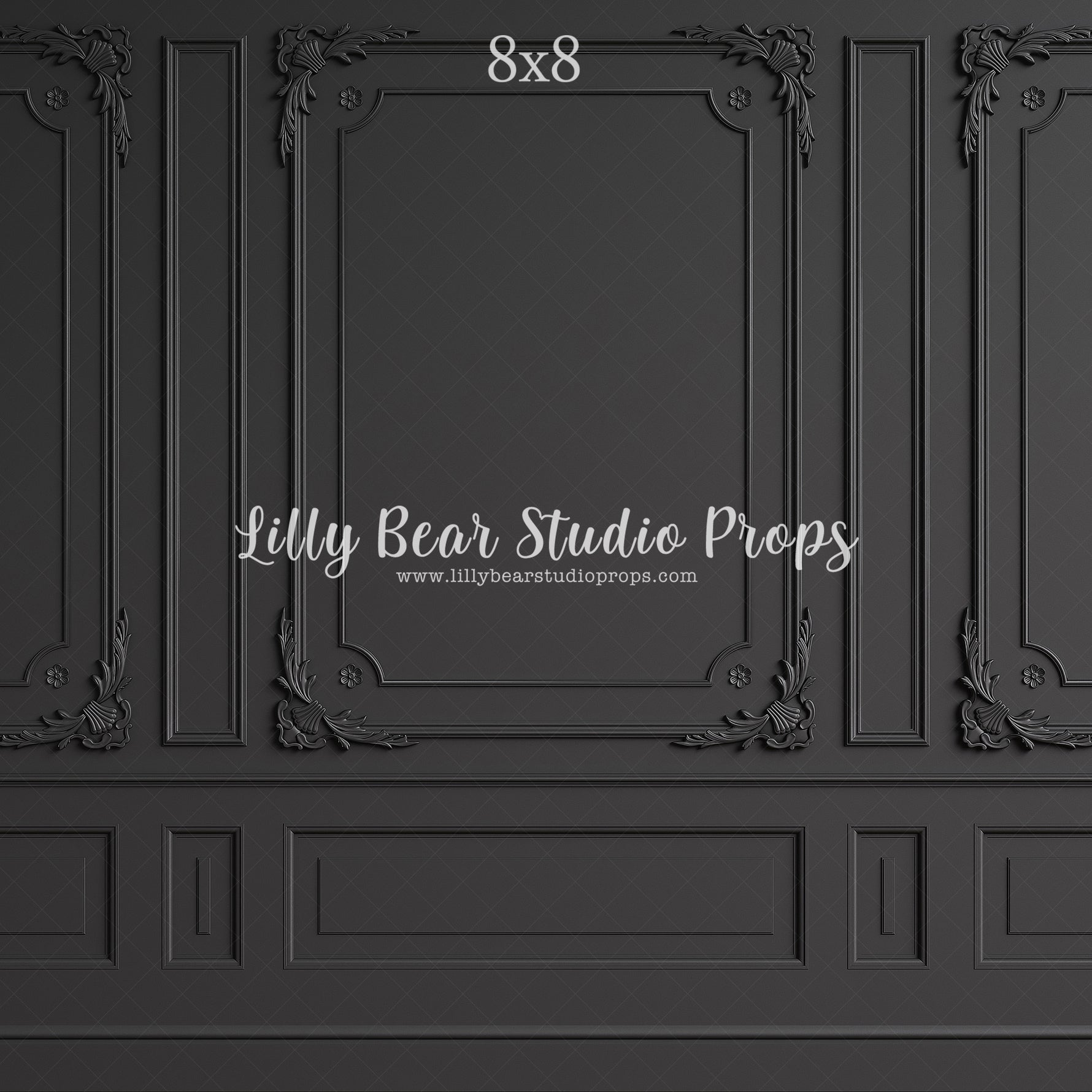 Dark Elegance by Lilly Bear Studio Props sold by Lilly Bear Studio Props, black vintage wall - black wainscotting - bla