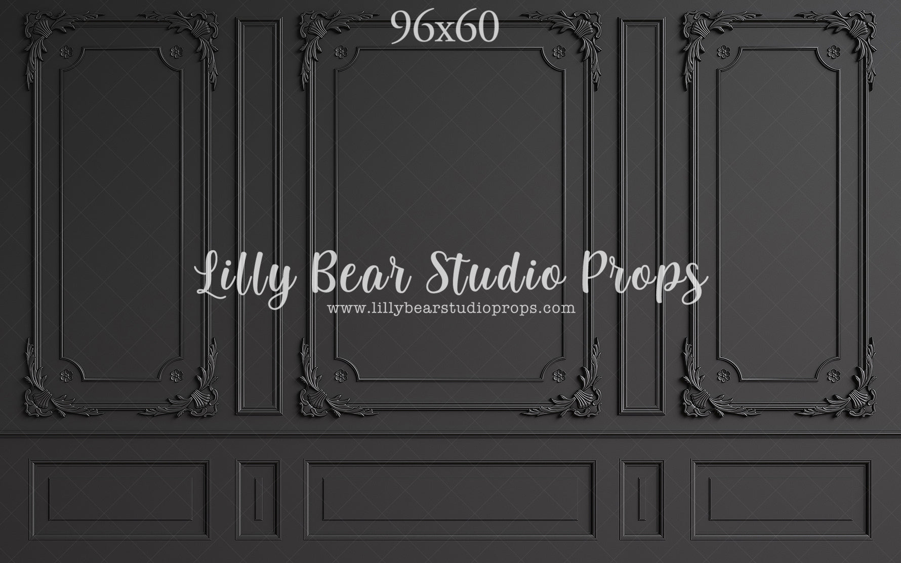 Dark Elegance by Lilly Bear Studio Props sold by Lilly Bear Studio Props, black vintage wall - black wainscotting - bla