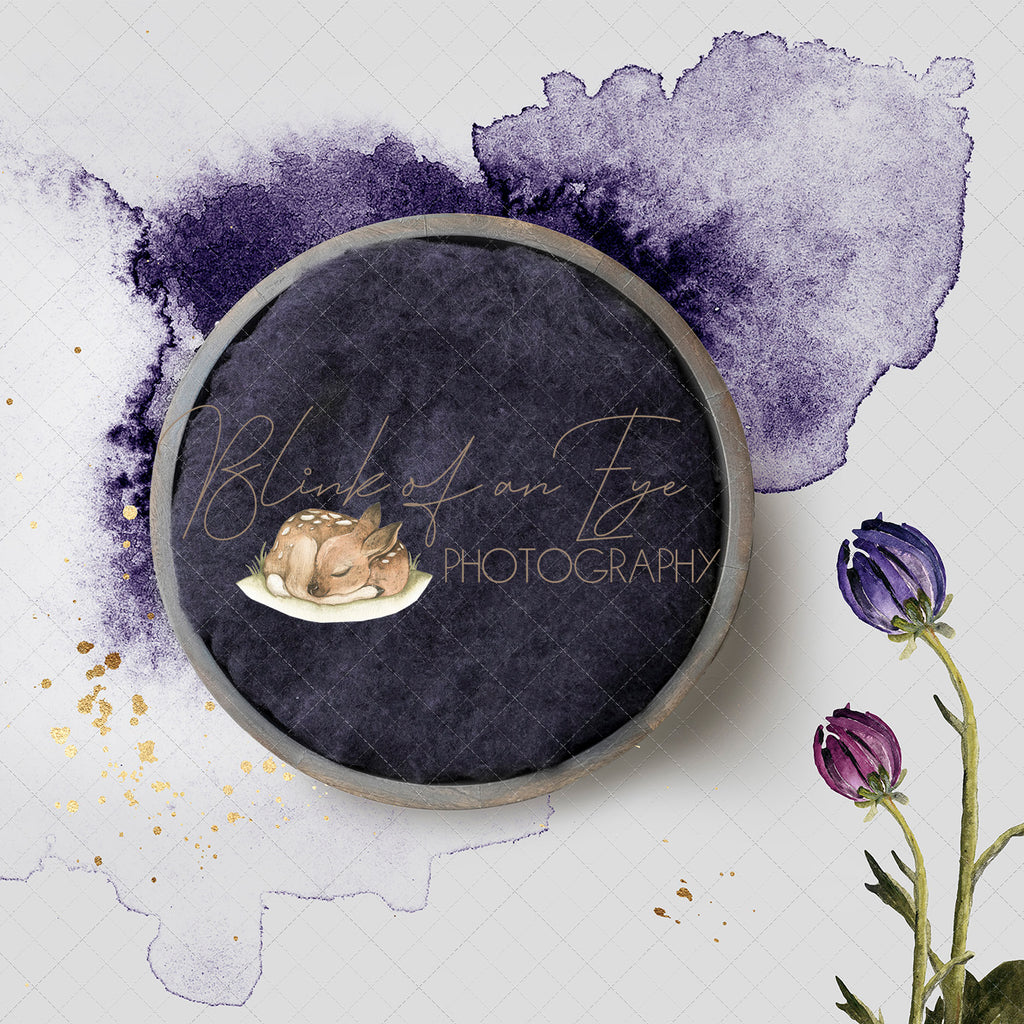 Dark Indigo Florals Digital Backdrop - Lilly Bear Studio Props, digital backdrop, watercolor, watercolor flowers, watercolour, watercolour flowers