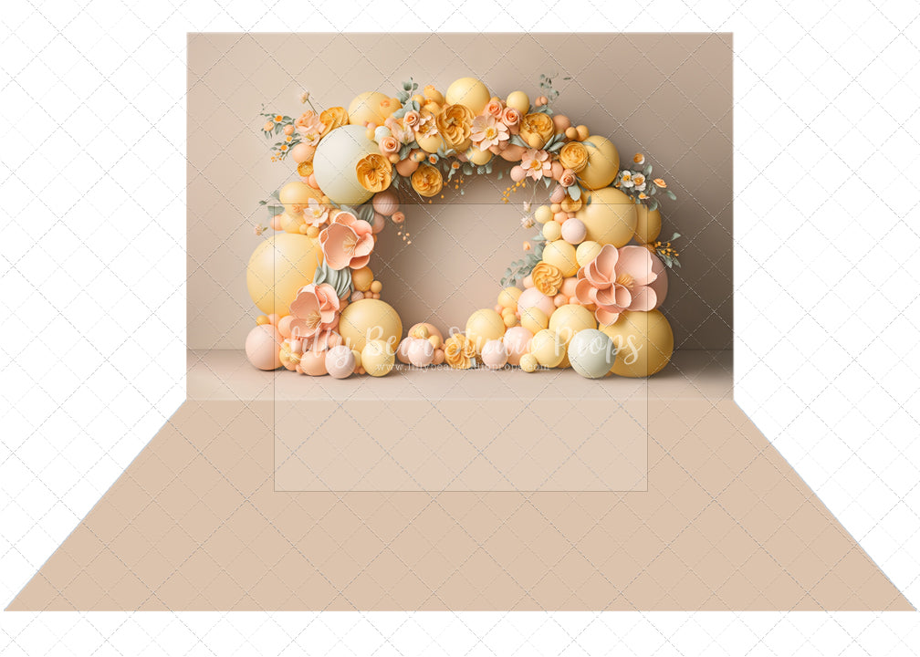 Dawn Balloons & Beige Solid Combo