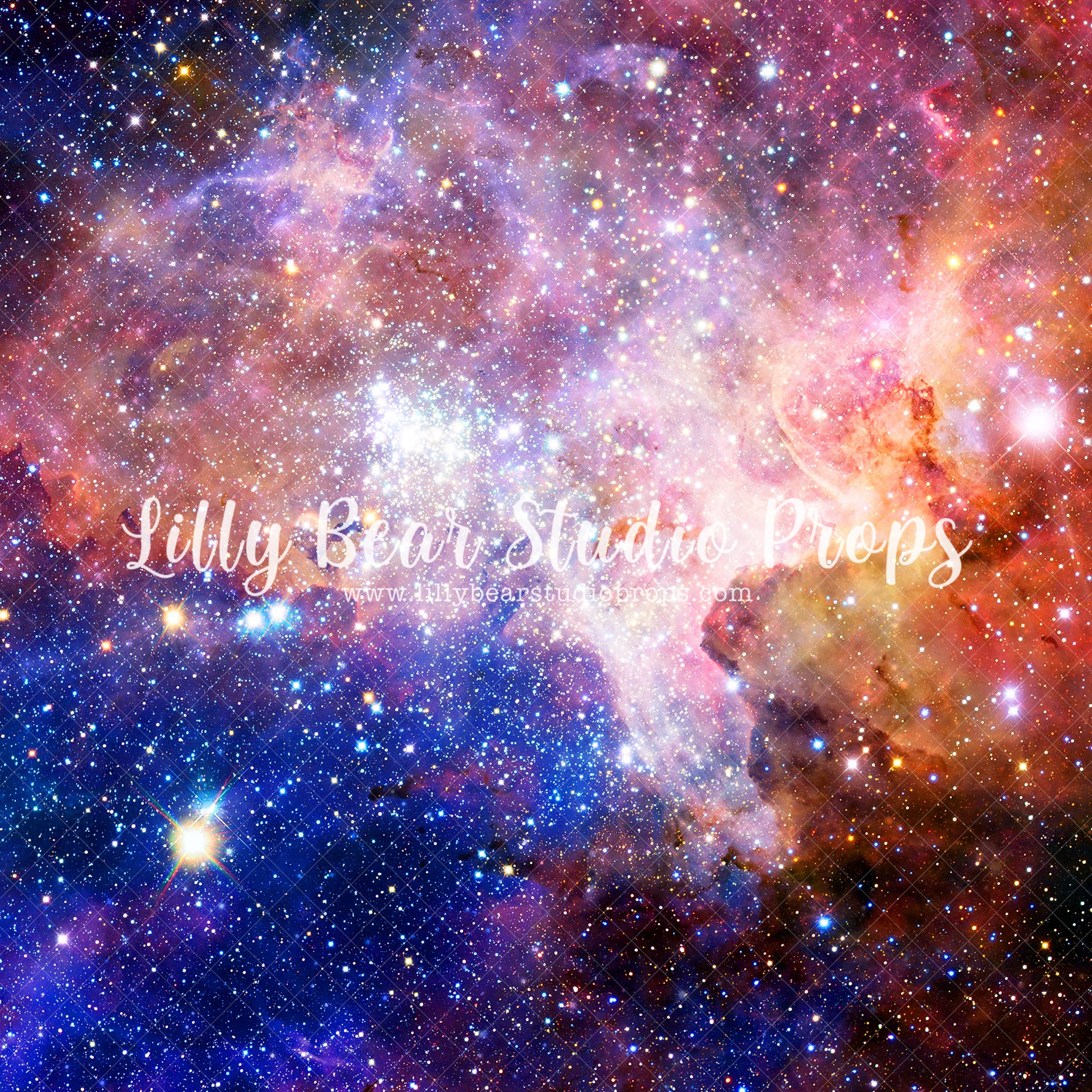 Deep Space - Lilly Bear Studio Props, astronaut, boys, Fabric, hand painted, night sky, planets, pluto, saturn, sky, space, stars, Wrinkle Free Fabric