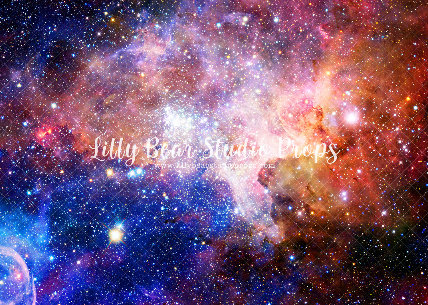 Deep Space - Lilly Bear Studio Props, astronaut, boys, Fabric, hand painted, night sky, planets, pluto, saturn, sky, space, stars, Wrinkle Free Fabric