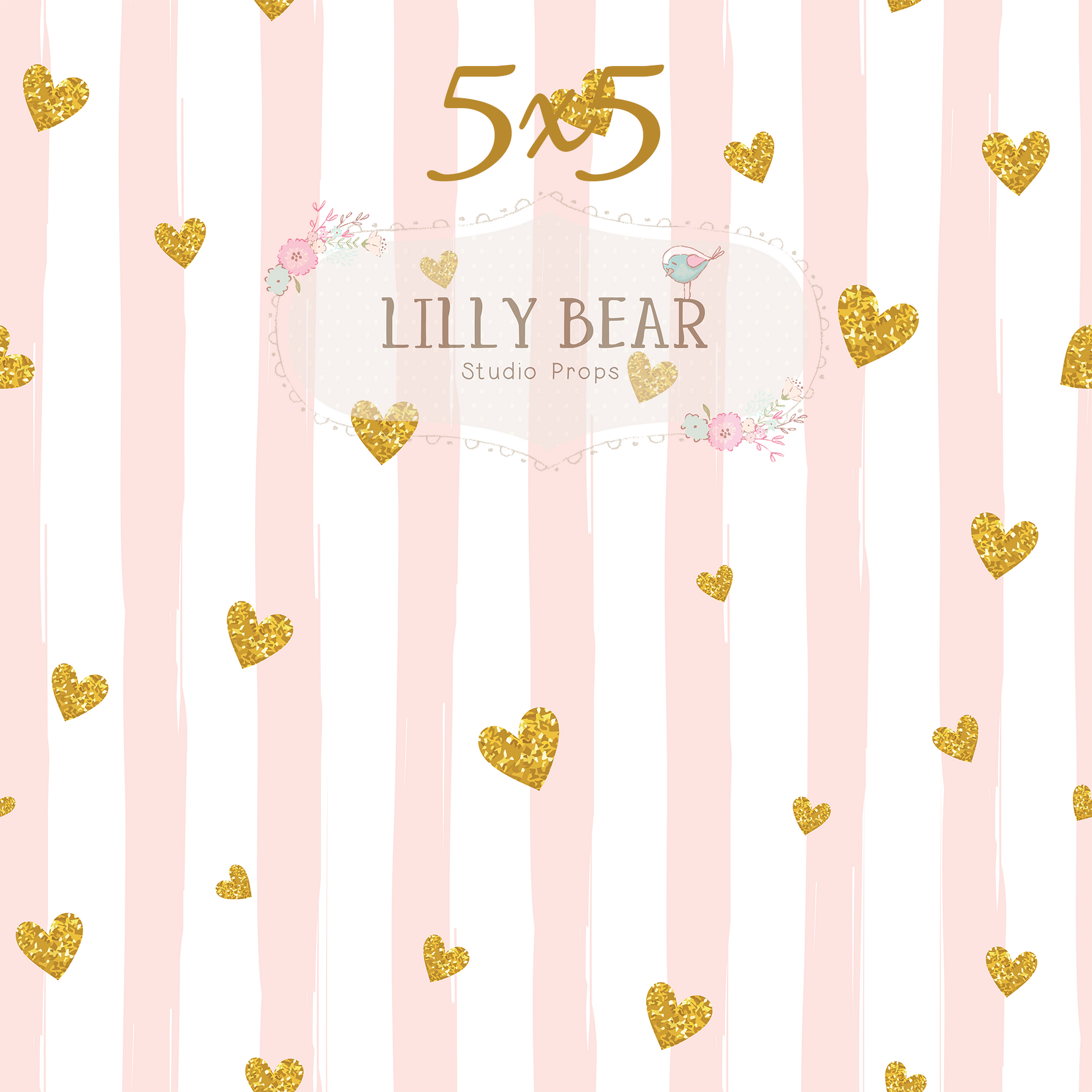 Delicate Love by Lilly Bear Studio Props sold by Lilly Bear Studio Props, Fabric - FABRICS - gold - gold hearts - heart