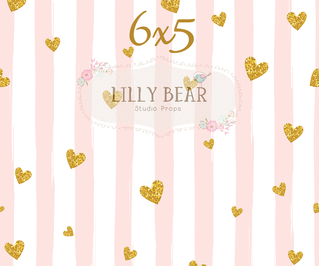 Delicate Love by Lilly Bear Studio Props sold by Lilly Bear Studio Props, Fabric - FABRICS - gold - gold hearts - heart