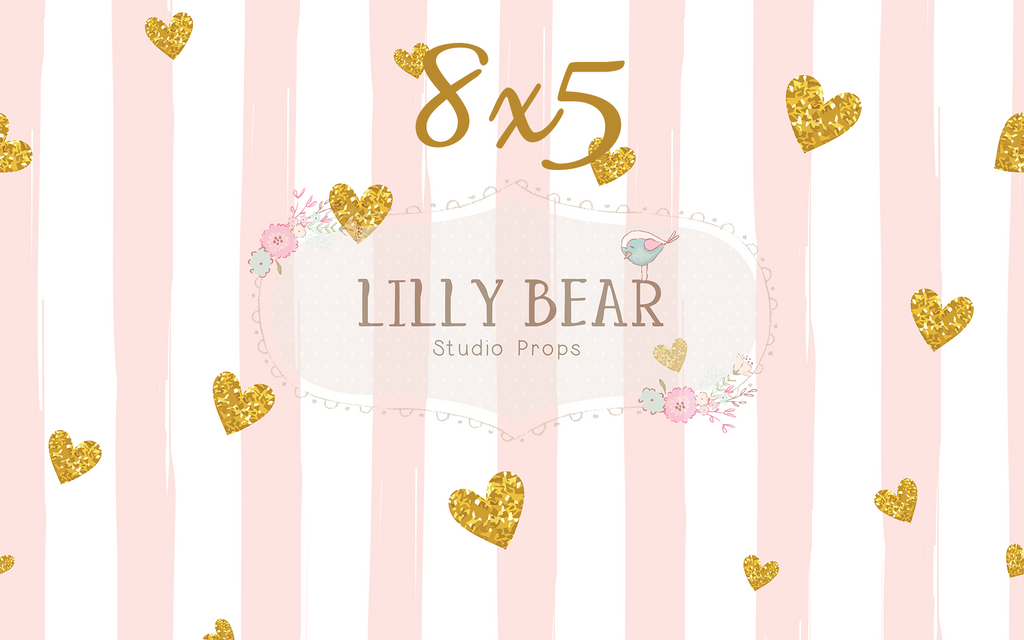 Delicate Love by Lilly Bear Studio Props sold by Lilly Bear Studio Props, Fabric - FABRICS - gold - gold hearts - heart