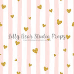 Delicate Love by Lilly Bear Studio Props sold by Lilly Bear Studio Props, Fabric - FABRICS - gold - gold hearts - heart