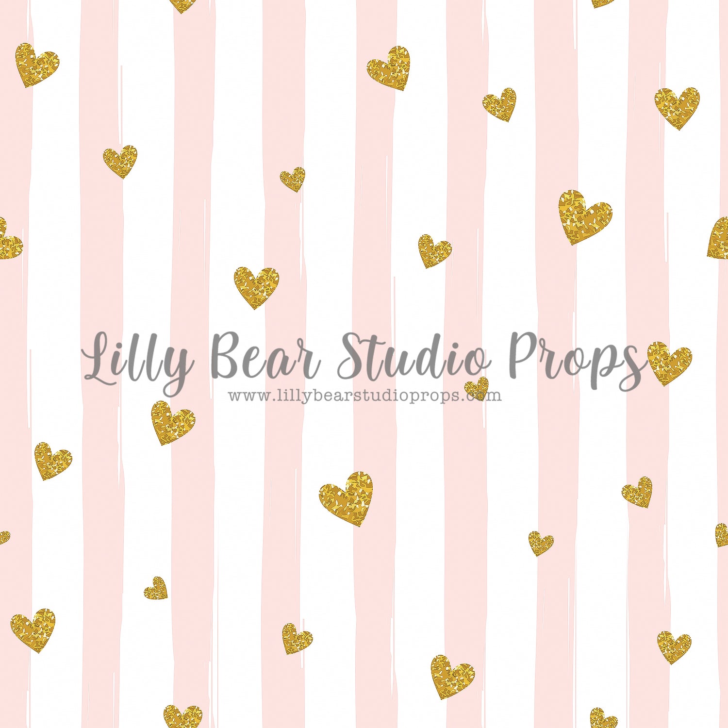 Delicate Love by Lilly Bear Studio Props sold by Lilly Bear Studio Props, Fabric - FABRICS - gold - gold hearts - heart