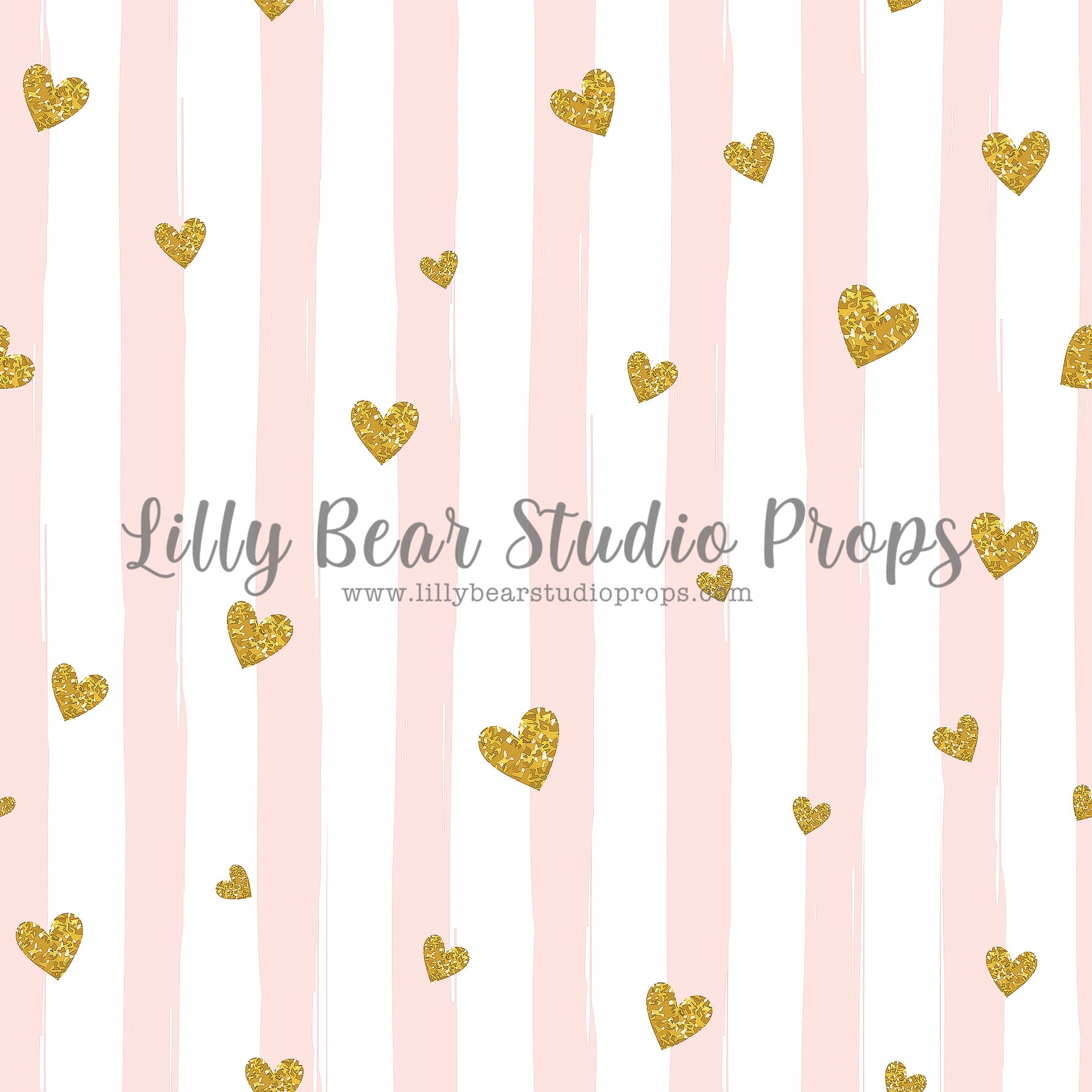 Delicate Love by Lilly Bear Studio Props sold by Lilly Bear Studio Props, Fabric - FABRICS - gold - gold hearts - heart