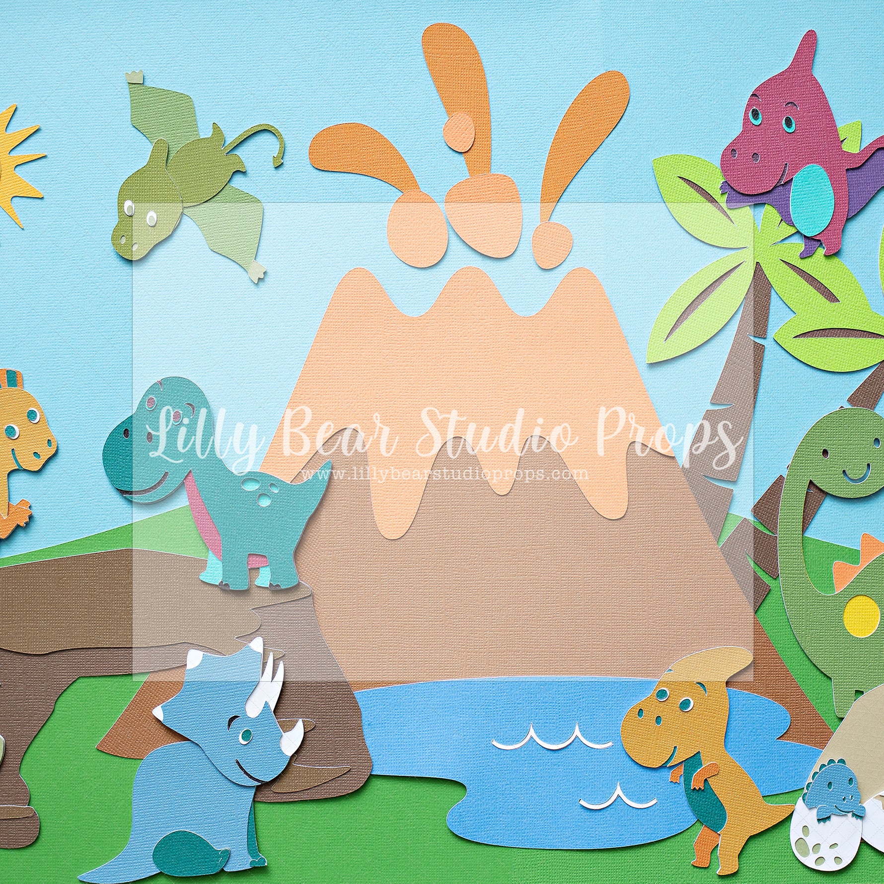 Dino Volcano by Angelica Knowland - Lilly Bear Studio Props, dino, dino eggs, dino forest, dino one, Dino-roars, dinos, dinosaur, dinosaurs, jungle dino, little dino, wild dino
