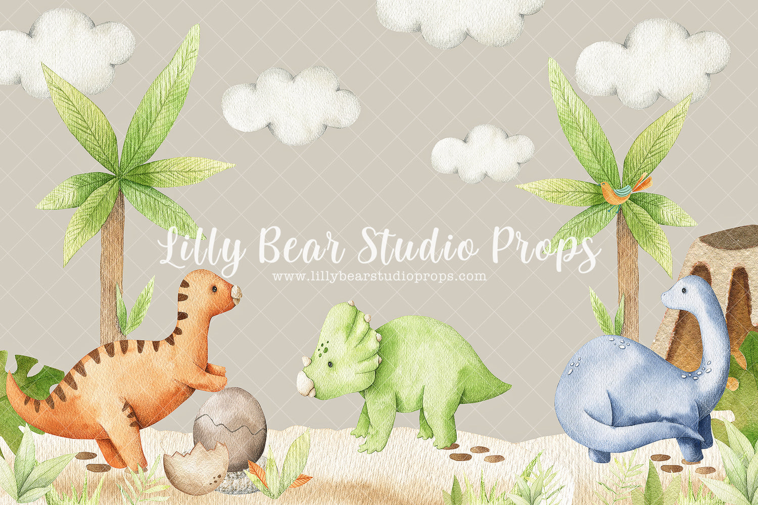 Watercolour Dinos - Lilly Bear Studio Props, dino, dino balloons, dino eggs, dino forest, dino one, Dino-roars, dinosaur, dinosaurs, little dino, vintage, wild dino