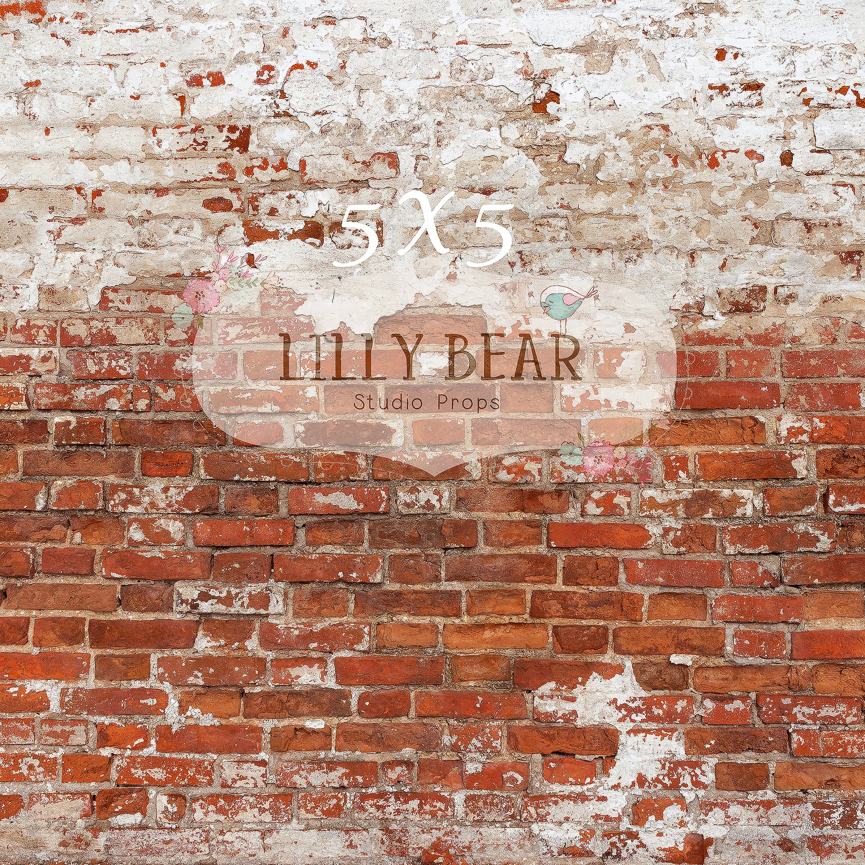 Nashville Brick Wall by Lilly Bear Studio Props sold by Lilly Bear Studio Props, brick - FABRICS - grunge - red - wall