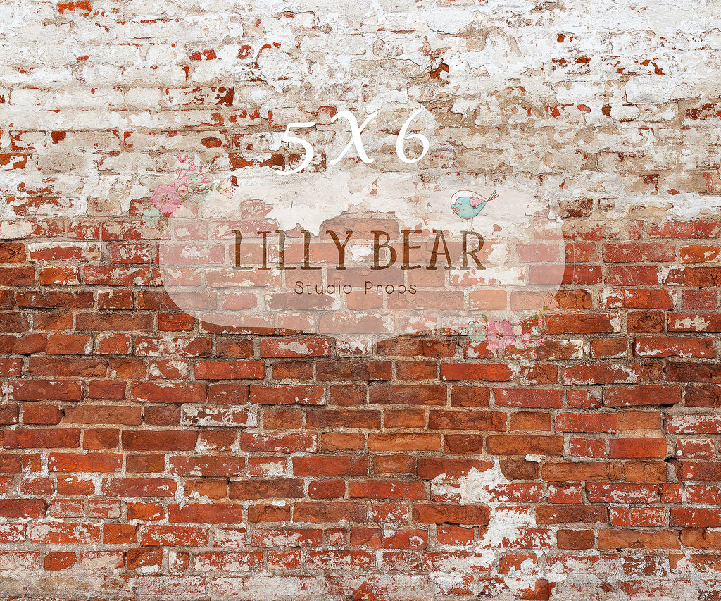 Nashville Brick Wall by Lilly Bear Studio Props sold by Lilly Bear Studio Props, brick - FABRICS - grunge - red - wall