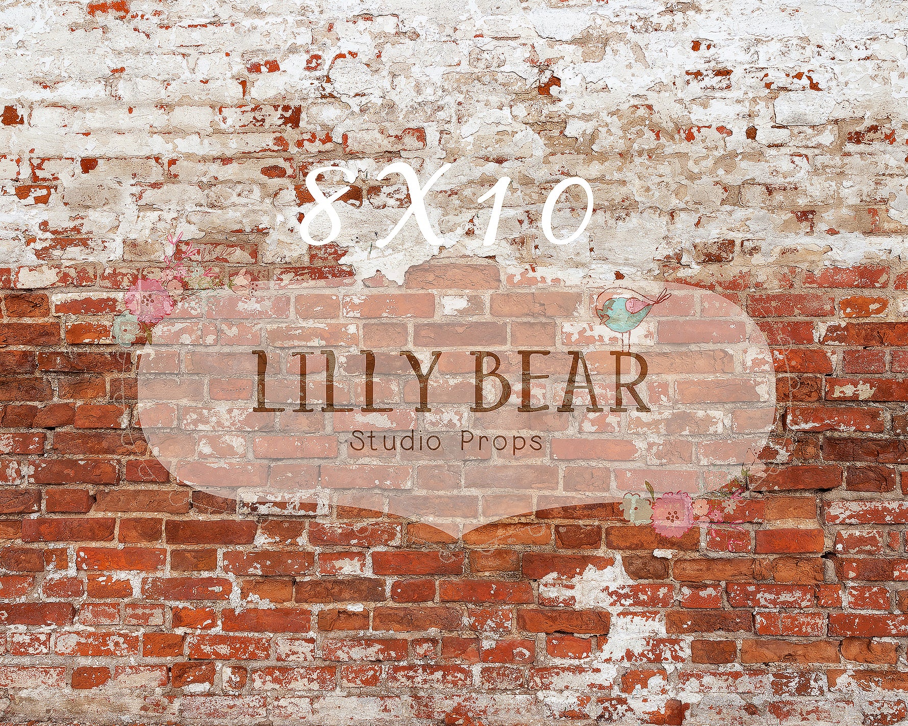 Nashville Brick Wall by Lilly Bear Studio Props sold by Lilly Bear Studio Props, brick - FABRICS - grunge - red - wall